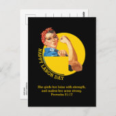 Christelijke ROSIE RIVETER Labour Day Briefkaart (Voorkant / Achterkant)