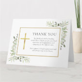 Christelijke rouw waterverf groen  bedankkaart (Voorkant)