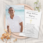 Christelijke rouwfoto-herdenkingsgebedskaart