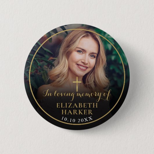 Christelijke rouwfoto ronde button 5,7 cm (Voorkant)