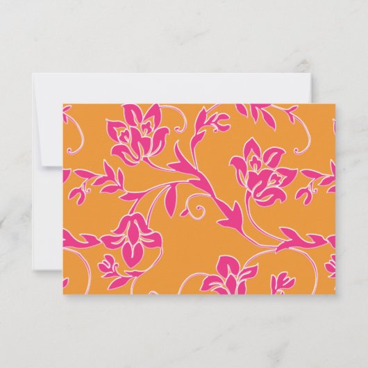 Christelijke roze Tangerine bloemige RSVP kaart (Achterkant)