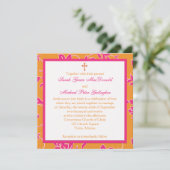 Christelijke roze tangerine Floral Weddenschap Kaart (Staand voorkant)