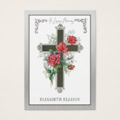 Christelijke Rozen voor herdenking van begrafeniss Visitekaartje (Voorkant)