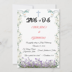 Christelijke 'Save the Date'-kaart met kruis Save The Date
