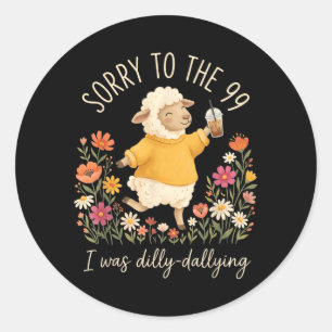 Christelijke Schapen Grappig Sorry Voor De 99 Was  Ronde Sticker