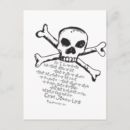 Christelijke schedel briefkaart (Voorkant)