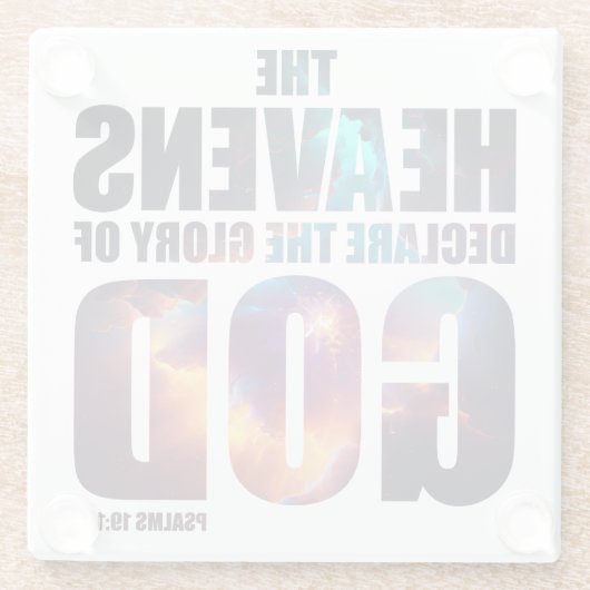 Christelijke Schepping: Hemelen verklaren de heerl Glazen Onderzetter (Achterkant)