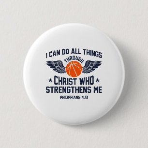 Christelijke schetsgeschenken Ik kan alles doen Ph Ronde Button 5,7 Cm