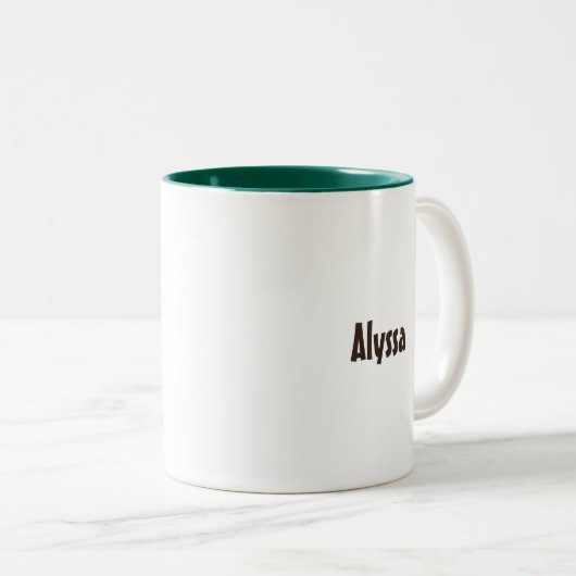 Christelijke Schrift Angst Schattigee Bloem Tweekleurige Koffiemok (Voorkant rechts)