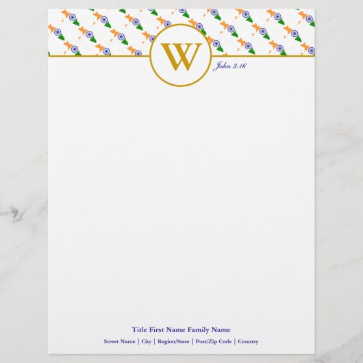 CHRISTELIJKE schrift briefpapier briefhoofd (Voorkant)