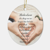 Christelijke Schrift bruiloft foto Keramisch Ornament (Links)