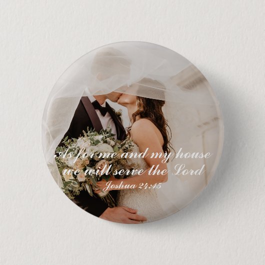 Christelijke Schrift bruiloft foto Ronde Button 5,7 Cm (Voorkant)