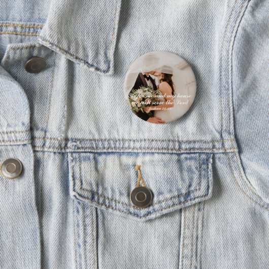 Christelijke Schrift bruiloft foto Ronde Button 5,7 Cm (In situ)