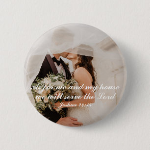 Christelijke Schrift bruiloft foto Ronde Button 5,7 Cm