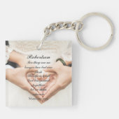 Christelijke Schrift bruiloft foto Sleutelhanger (Achterkant)