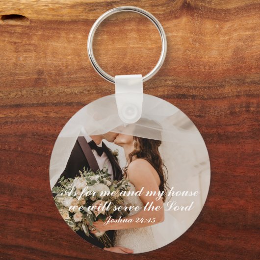 Christelijke Schrift bruiloft foto Sleutelhanger (Achterkant)