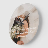 Christelijke Schrift Bruiloft Foto Wandklok (Hoek)