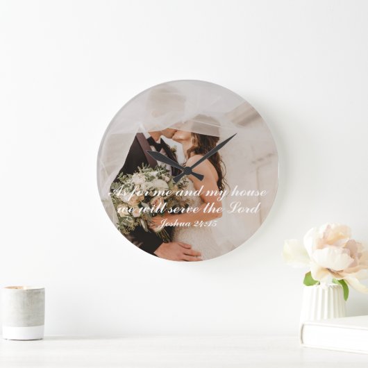 Christelijke Schrift Bruiloft Foto Wandklok (Huis)