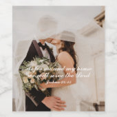 Christelijke Schrift bruiloft foto Wijn Etiket (Enkel label)