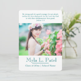 Christelijke Schrift Foto Afstudeerder Aankondigin Kaart