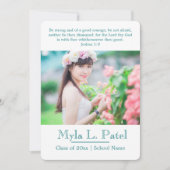 Christelijke Schrift Foto Afstudeerder Aankondigin Kaart (Voorkant)