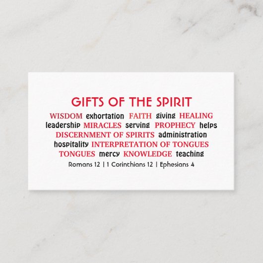 Christelijke Schrift | GAVEN VAN GEEST | Modern Visitekaartje (Voorkant)