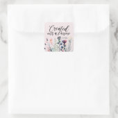 Christelijke Schrift Gezegde Floral Vierkante Sticker (Tas)