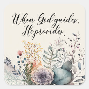Christelijke Schrift Gezegde Wildflower Vierkante Sticker