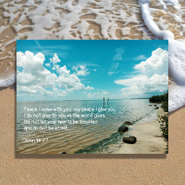 Christelijke Schrift Hemel Water Vrede Bang Aankondigingskaart