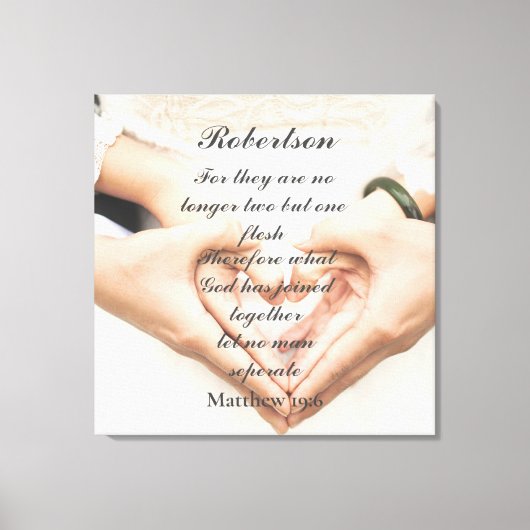 Christelijke Schrift Huwelijksfoto Canvas Afdruk (Voorkant)
