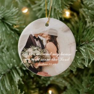 Christelijke Schrift Huwelijksfoto Keramisch Ornament