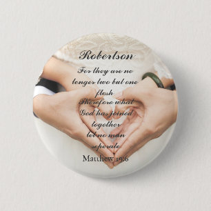 Christelijke Schrift Huwelijksfoto  Ronde Button 5,7 Cm
