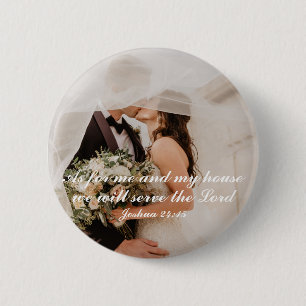 Christelijke Schrift Huwelijksfoto Ronde Button 5,7 Cm