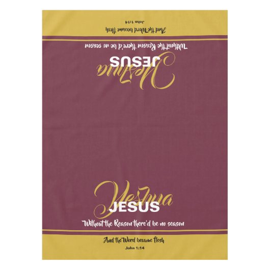 Christelijke Schrift JEZUS REDEN SEIZOEN Kerstmis Tafelkleed (Voorkant)