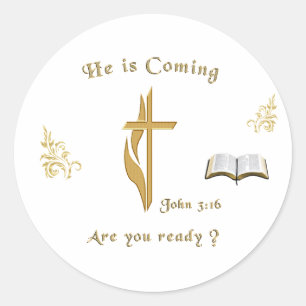 Christelijke Schrift Johannes 3:16 Ronde Sticker