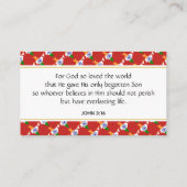 CHRISTELIJKE Schrift Johannes 3:16 ROOD Visitekaartje (Achterkant)
