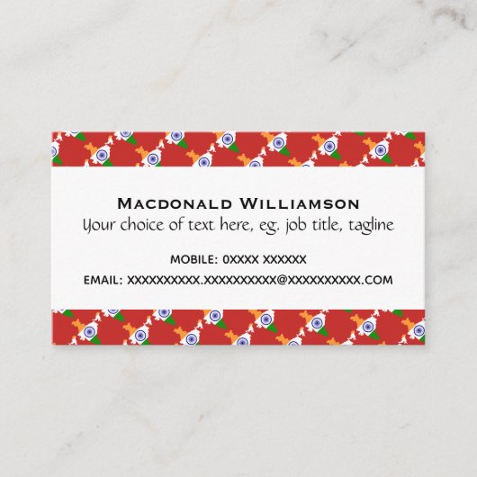 CHRISTELIJKE Schrift Johannes 3:16 ROOD Visitekaartje (Voorkant)