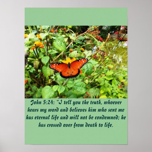 Christelijke Schrift Johannes 5:24 Poster (Voorkant)
