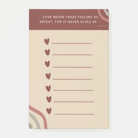 Christelijke Schrift Liefde Hart Herinnering Post-it® Notes (Voorkant)