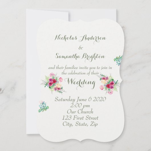 Christelijke Schrift Romantische Bloemenbruiloft Kaart (Achterkant)