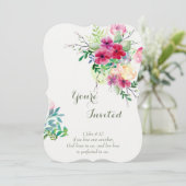 Christelijke Schrift Romantische Bloemenbruiloft Kaart (Staand voorkant)