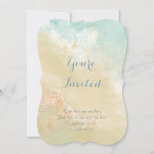 Christelijke Schrift Strand Schelp Bestemming Kaart