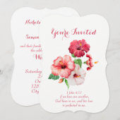 Christelijke Schrift Tropische Bloem Huwelijk Kaart (Voorkant / Achterkant)
