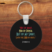 Christelijke Schrift Zacharia 4:6 "Niet door macht Sleutelhanger (Voorkant)