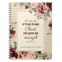 Christelijke Schriftuur Bourgondië Bloemstuk Perso Notitieboek