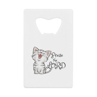Christelijke schriftuur cadeau met knuffel kat, Pr Creditkaart Flessenopener