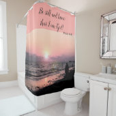 Christelijke Scriptbeach met douwergordijn Douchegordijn (In situ)