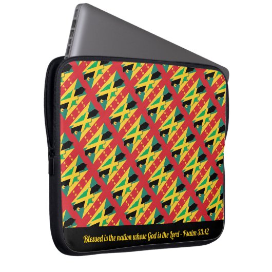 Christelijke scriptie van het dubbel erfgoed van J Laptop Sleeve (Voorkant Rechts)