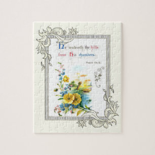 Christelijke scripts en  bloemen legpuzzel