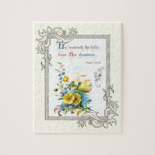 Christelijke scripts en bloemen legpuzzel (Verticaal)